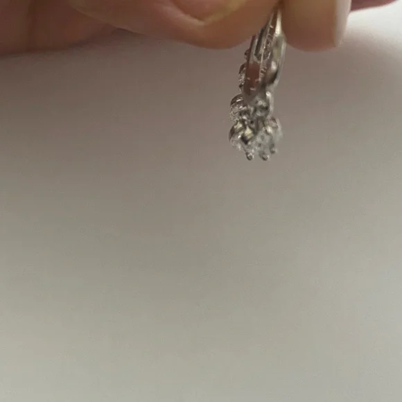 925 Silver chandelier earrings cubic zirconia hoops